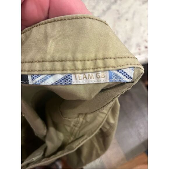 GBT Olympic Tan Bermuda Cargo Shorts sz L EUC - Picture 8 of 8
